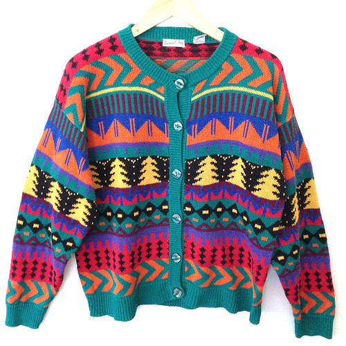 Tribal Aztec Christmas Trees Cosby Cardigan Ugly Sweater | Flickr