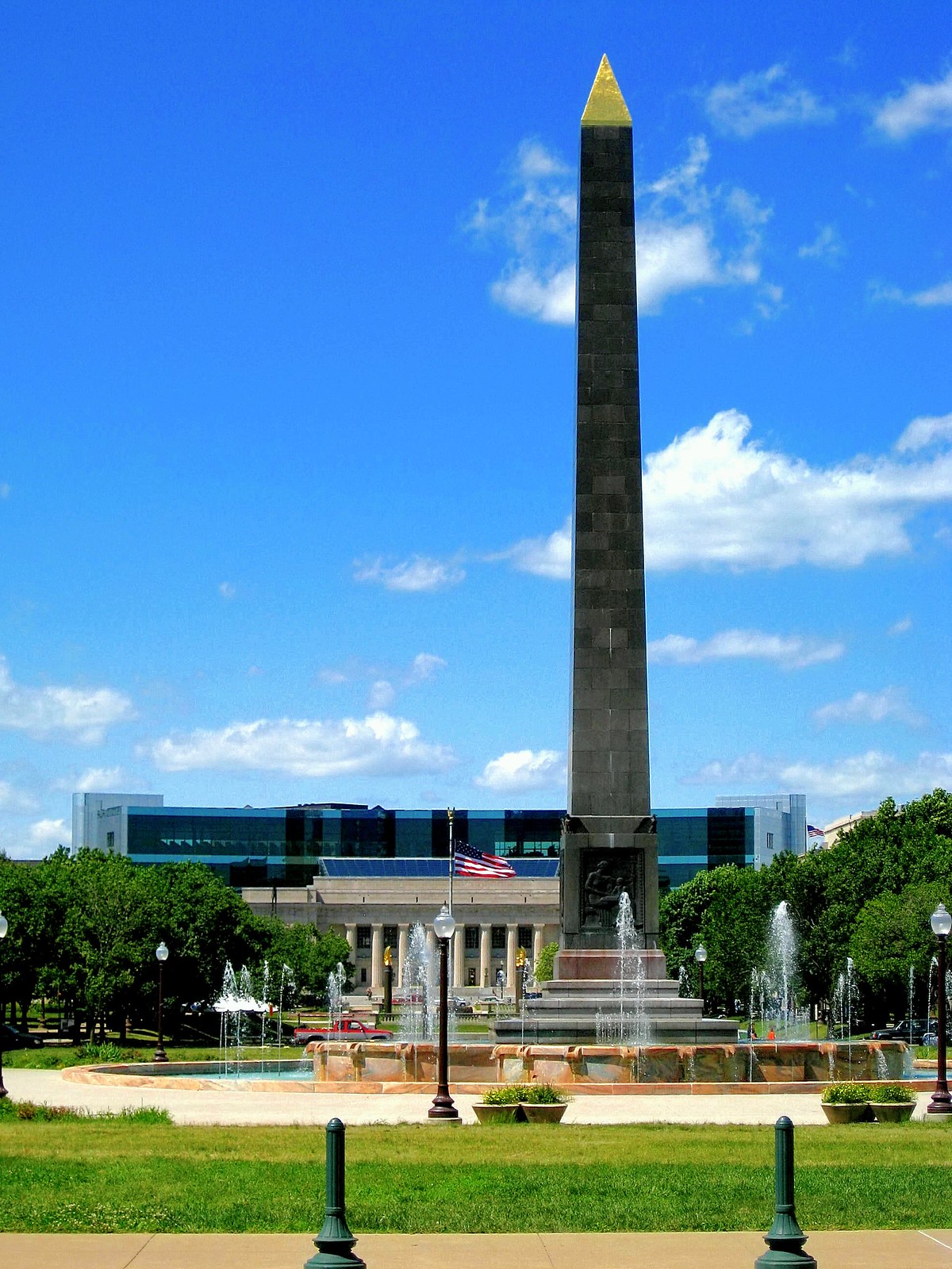 Indianapolis Indiana ~ Obelisk Fountain in Veteran's Memorial Plaza