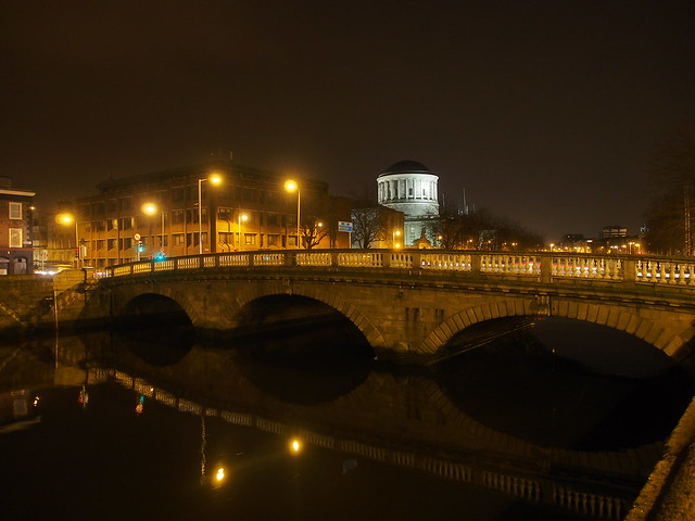 O'Donovan Rossa Bridge & Four Courts by Night