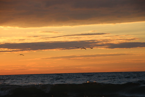 sunset, sodus pt ny by BeccaLouWho, beach sunset soduspt soduspoint sand waves