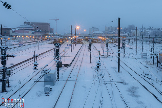 Gare de Mulhouse sous la neige