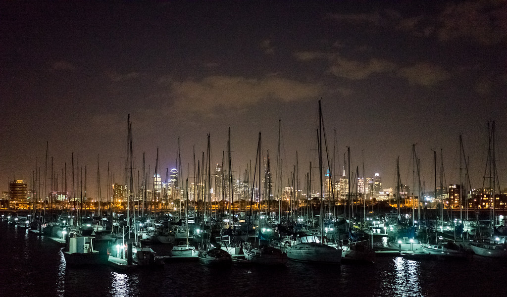 Melbourne at night from St. Kilda