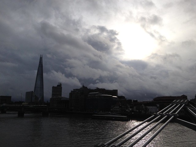 Moody London view from Millennium Bridge