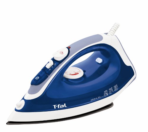 T-fal Prima FV3756 Nonstick PTFE soleplate with Anti-Drip and Auto-off, 1400-Watt, Blue