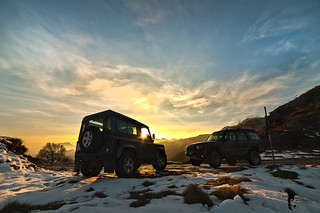 Land Rover sunset