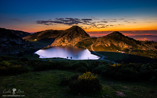 Nautical Twilight Hour by Carlos Dias | photography, Enol Lake, Covadonga
Picos de Europa National Park, Asturias, Spaintravel sunset cloud lake mountain