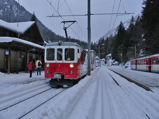 RD00306.  Swiss (M.C.) train at Le Châtelard.