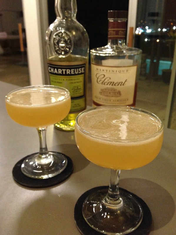 Daisy de Santiago (Charles H Baker Jr) with Clement VSOP rhum agricole, lime juice, yellow Chartreuse, simple syrup