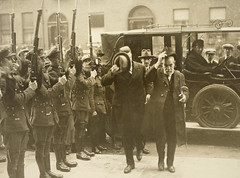 John Devoy arriving at government buildings to meet President Cosgrave