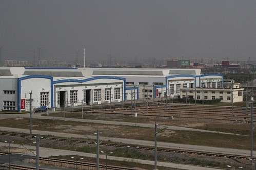 Maintenance depot for high speed trains outside Shanghai Hongqiao railway station