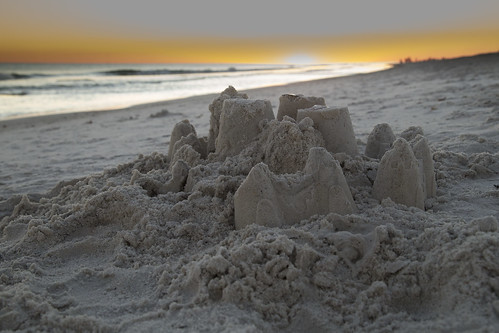 sunset castle beach sand gulf alabama shores