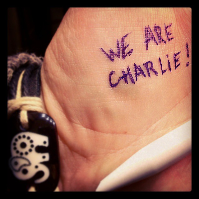 We all are Charlie.  In honour of the members of Charlie Hebdo who made us laugh so many times with everything you're not supposed to laugh with.   #jesuischarlie #charliehebdo #inmemoriam