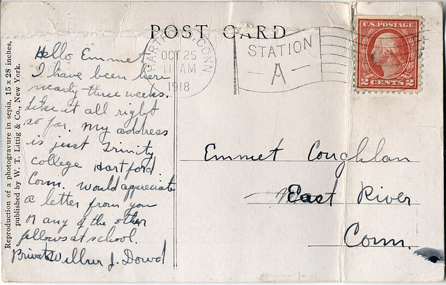 Pvt. Wilbur J. Dowd postcard