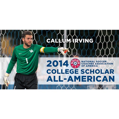 Congrats to UK's Wildcat of the Week, @ukmenssoccer goalkeeper Callum Irving! The student-athlete was named a College Scholar All-American by the National Soccer Coaches Association of America. Way to go, Wildcat! #WOTW #seeblue