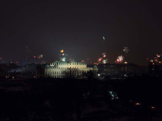 Schloss Belvedere Wien und Feuerwerk