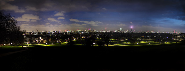 London at Night from the top of Primrose Hill