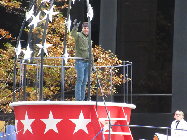 EASTON CORBIN on the THE COLONEL'S ROAD TRIP TO NYC KENTUCKY FRIED CHICKEN KFC float in the 90th annual Macy's Thanksgiving Day Parade New York City USA