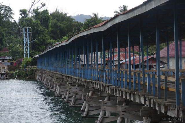 Wooden bridge in Tentena, Central Sulawesi