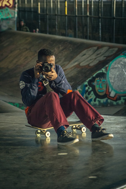 Timothy Atoyo - Shooting Film - Royal Oak  - Skatepark - London