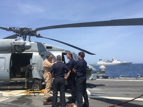 Op Atalanta Force Commander arrives aboard ESPS Santa Maria from Flagship HNLMS Tromp (seen in background)