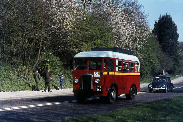 Dennis Mace CYF163 near Merstham, Brighton Run. May'71.