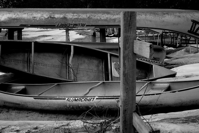 canoes . . . waiting