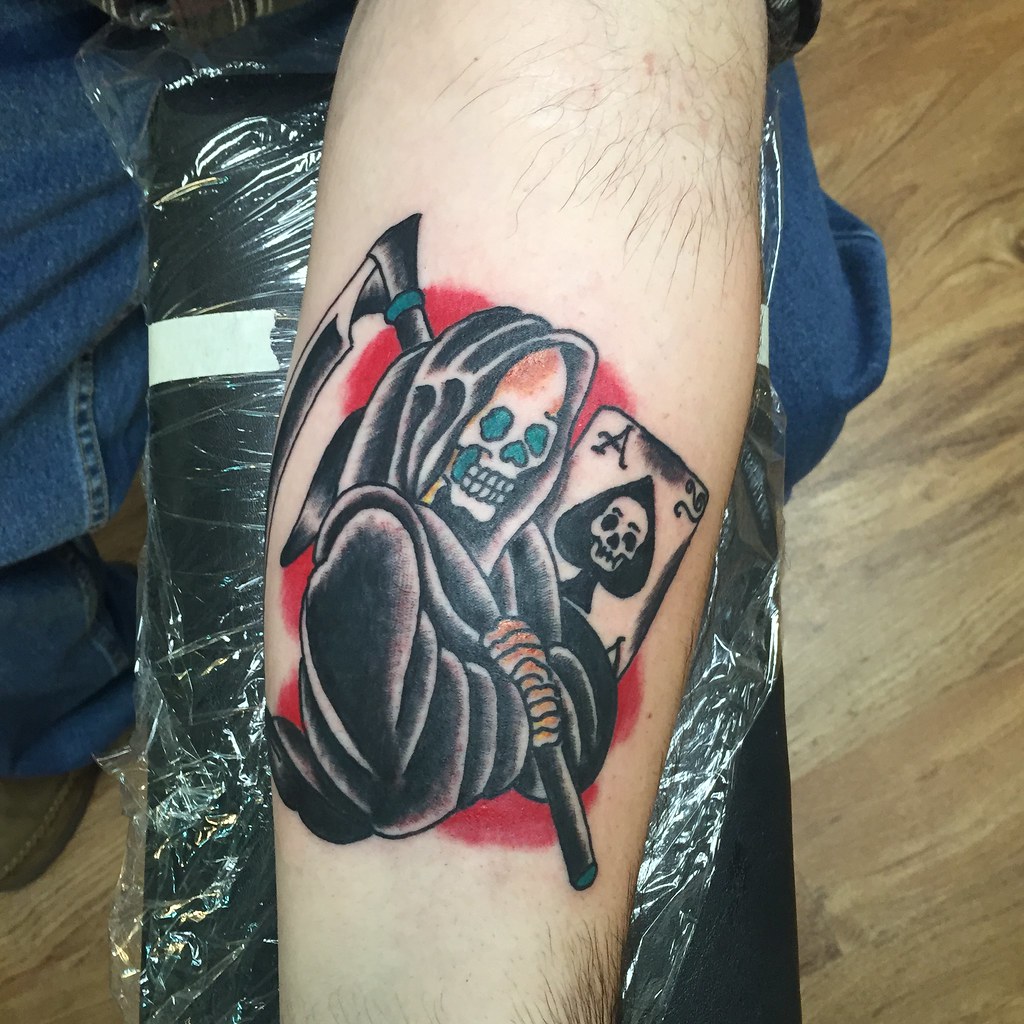 Grim Reaper Traditional Tattoo by KeelHauled Mike of Black… | Flickr