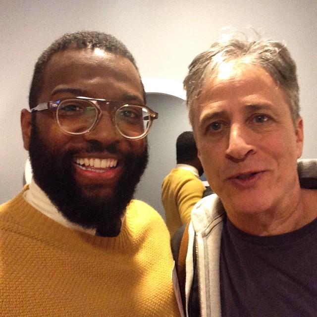 After being on #NightlyShow I got to meet the man Jon Stewart and share some kind words in both directions. I CAN begin to express how grateful I am for my life and the good people in it, but I can never FINISH expressing that gratitude. Moments like this