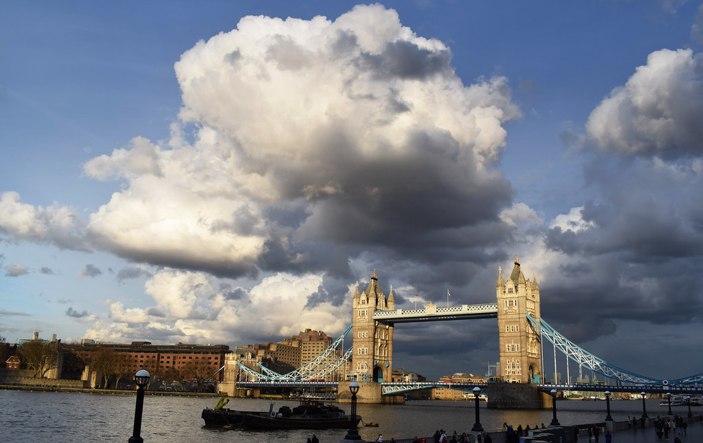 Tower Bridge under a threatening sky