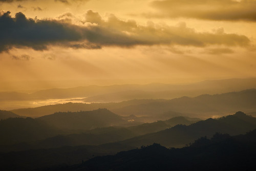 myanmar burma asia chin landscape sunrise valley hills clouds sunbeams dawn