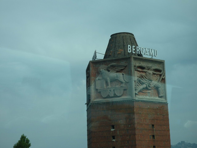 Bergamo - Torre dei Venti seen from Autostrada A4