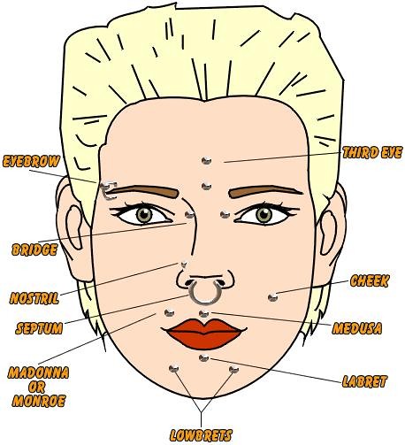 Eye Piercing Chart