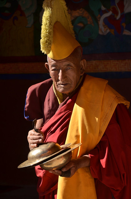 An Old tibetan monk at Rizong festival, Ladakh, India