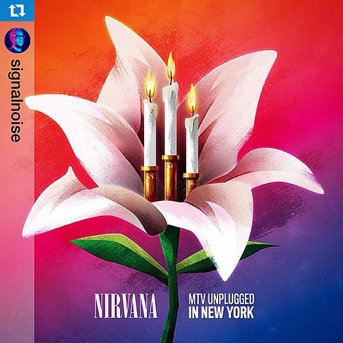 SO SICK \m/ -- > #Repost @signalnoise with @repostapp.・・・My re-imagined 'Nirvana: MTV Unplugged in New York' album cover (hopefully) for the Thirty Three and a Third show at @galleries1988 East.