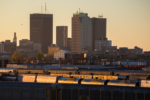 Winnipeg Sunrise by bryanscott, As seen from the Arlington Bridge, Winnipeg, Manitoba.canada building skyline architecture winnipeg 