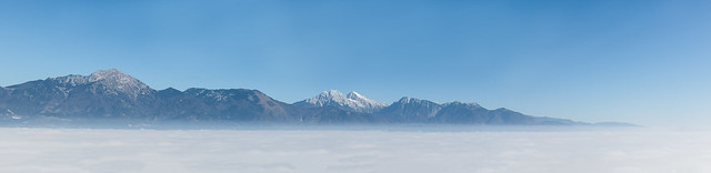 Mountains above fog