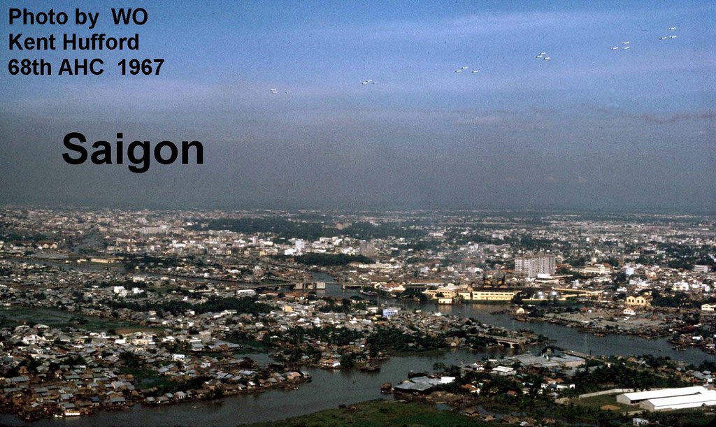 SAIGON 1967 - Aerial View - Khu vực Cầu chữ Y - Photo by WO Kent Hufford 68th AHC