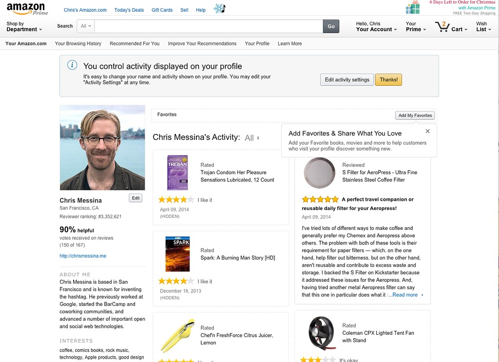 Share how amazon to profile your How to