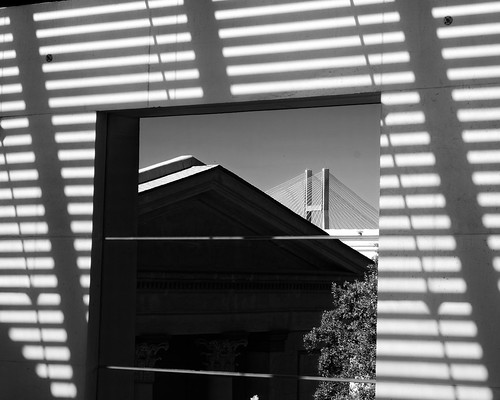 bridge urban bw window lines georgia square shadows view rooftops unitedstates savannah jepsoncenterforthearts