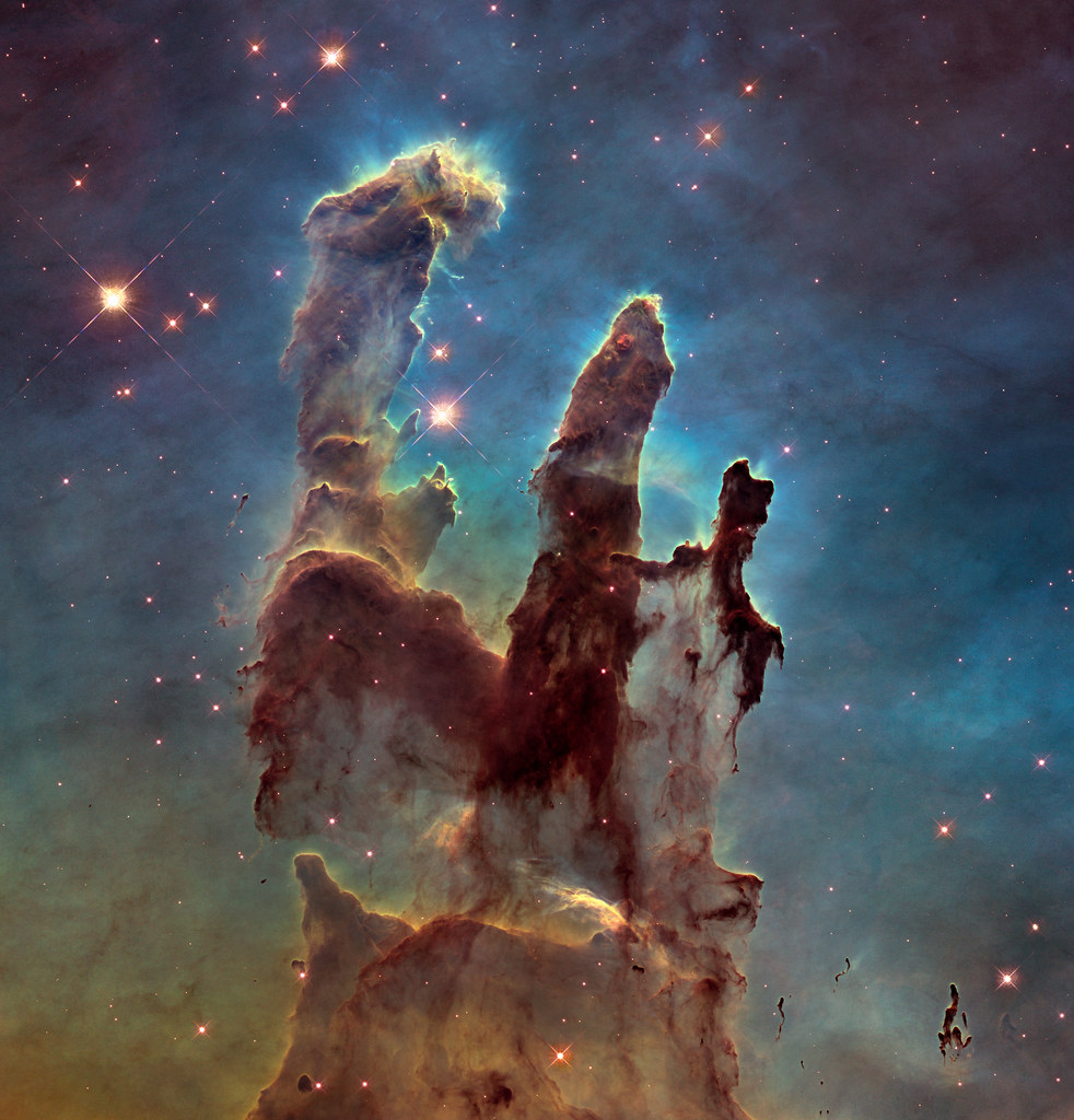 A picture of the Eagle nebula from the Hubble Telescope