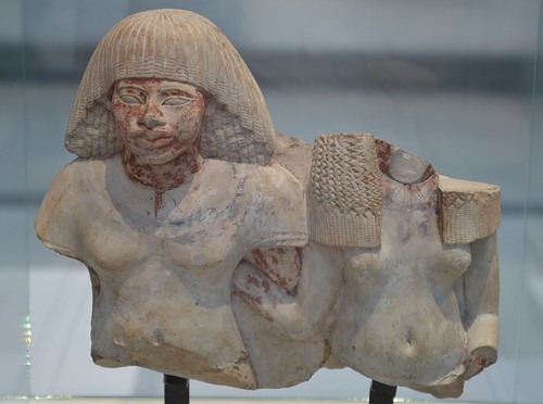 Fragment of a painted limestone statue of a deceased coupl… | Flickr
