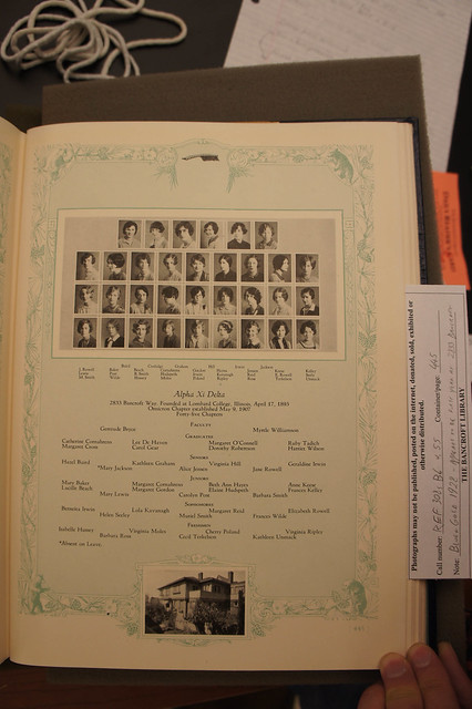 1928 Alpha Xi Delta Blue and Gold yearbook page