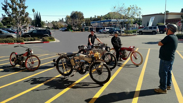Riverside Antique Cycle Riders on a local ride to Harley get-together then to Heroes Restaurant