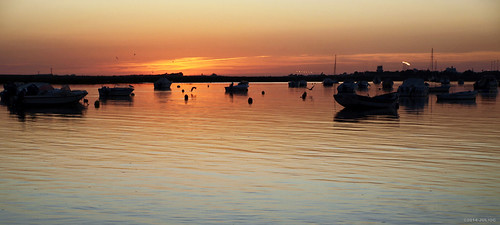 sunset seascape portugal water faro boats outdoor algarve waterscape lakescape riverscape j7599