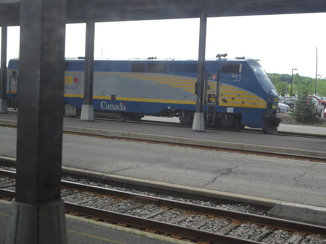 A diesel locomotive at Ottawa station