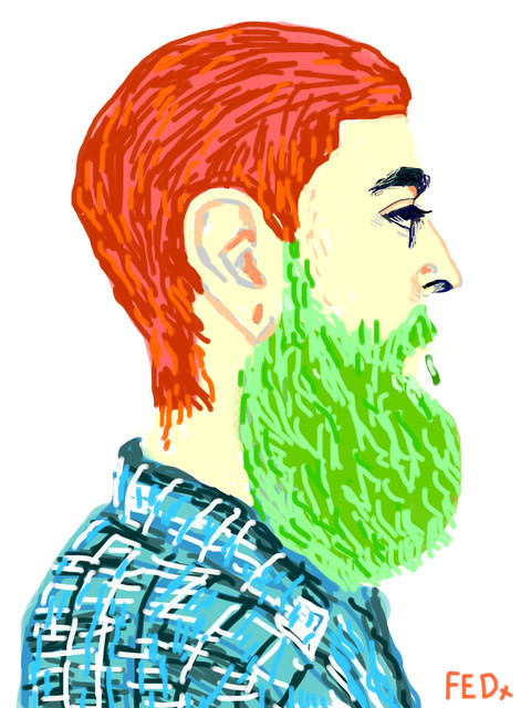Man with green beard
