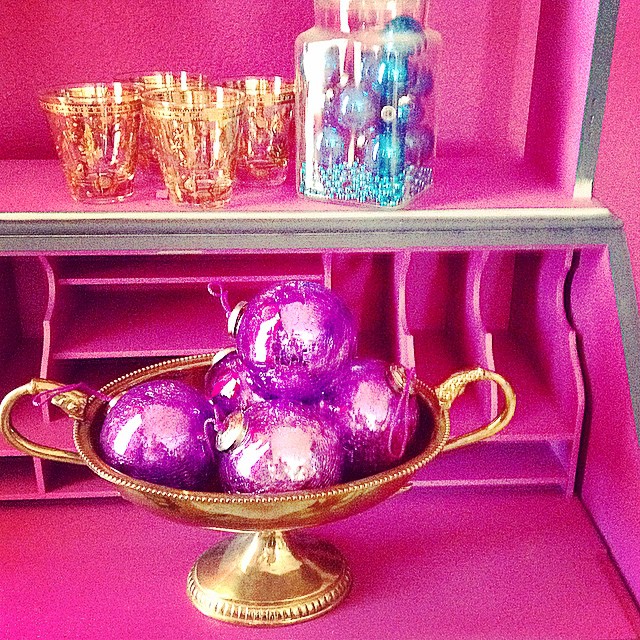 Somebody slap me! I can't walk away from these #purple Christmas ornaments!