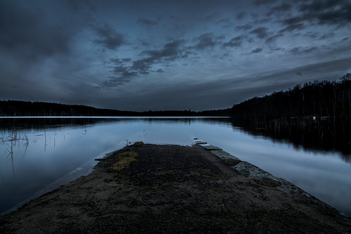 winter lake nature night sweden
