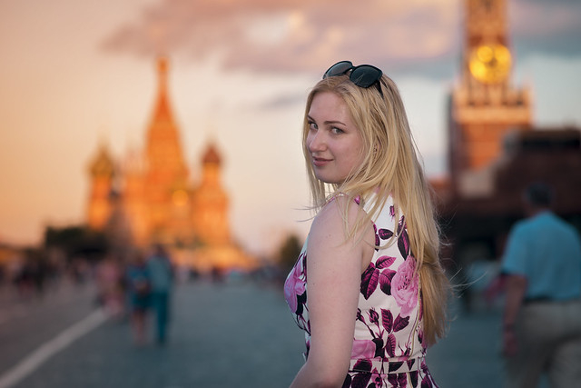 Portrait on the red square.