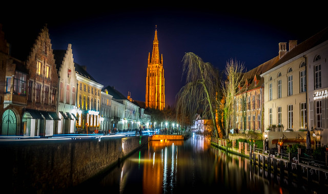 Night reflections in Bruges